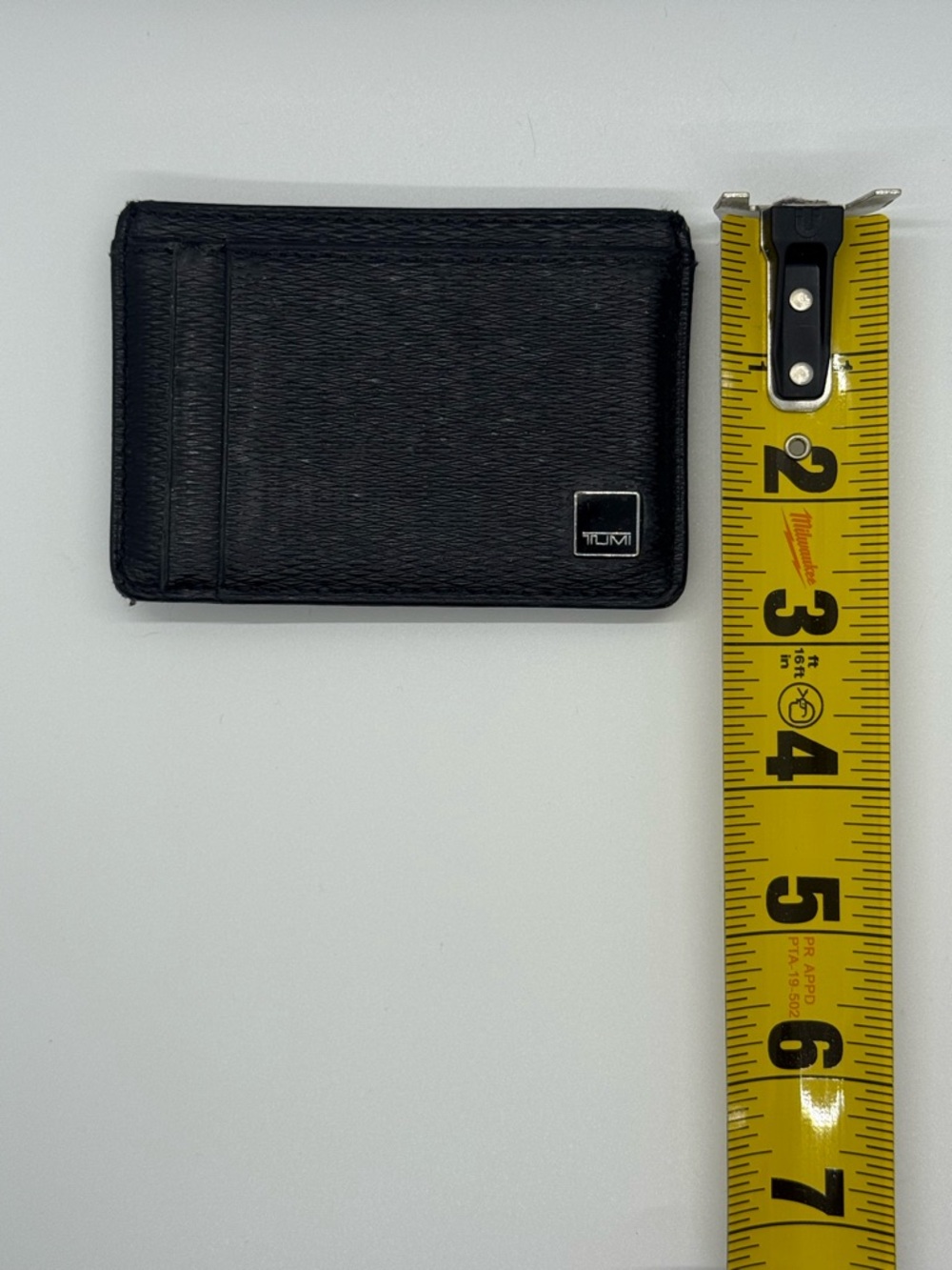 Tumi Black Leather Money Clip Card Case - Picture 3 of 8